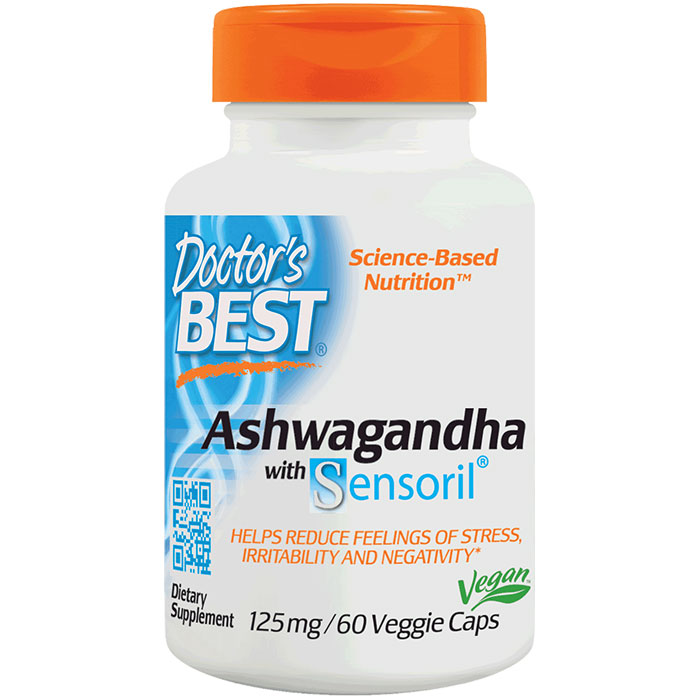 Ashwagandha with Sensoril, 125 mg, 60 Vegetarian Capsules, Doctors Best