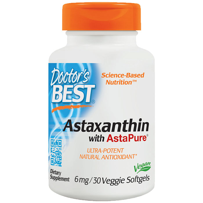 Astaxanthin with AstaPure, 6 mg, 30 Softgels, Doctors Best
