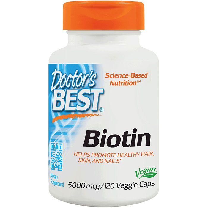 Biotin 5000 mcg, 120 Vegetarian Capsules, Doctors Best