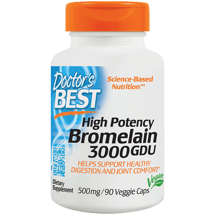 Bromelain 3000 GDU, High Potency, 90 Vegetarian Capsules, Doctors Best