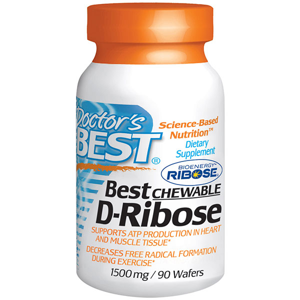 Doctor's Best Best Chewable D-Ribose, featuring BioEnergy Ribose 1500 mg, 90 Wafers, Doctor's Best