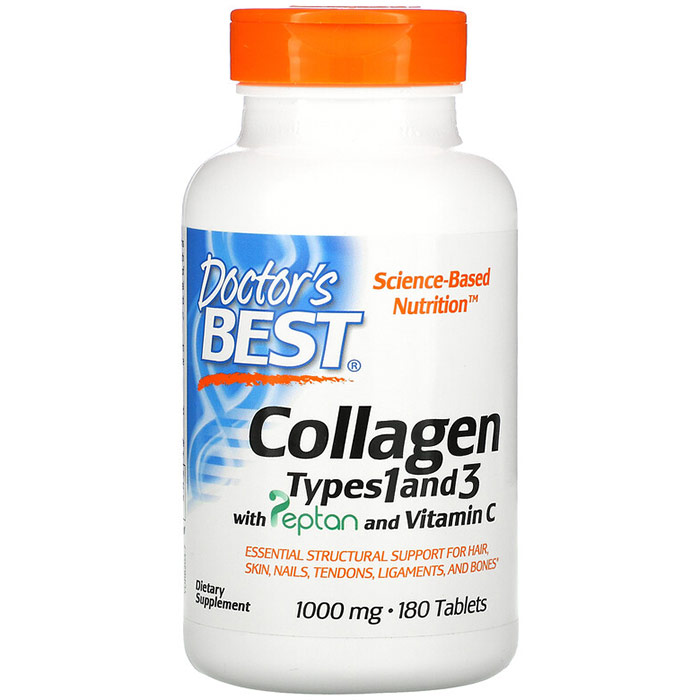 Collagen Types 1 & 3, 1000 mg, 180 Tablets, Doctors Best