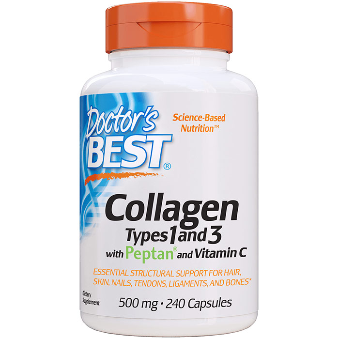 Doctor's Best Best Collagen Types 1 & 3, 500 mg, 240 Capsules, Doctor's Best