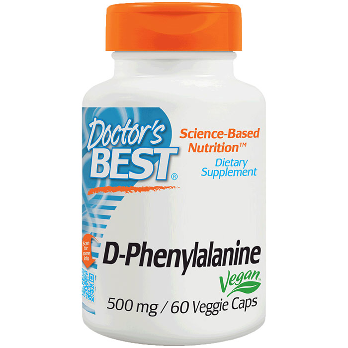 D-Phenylalanine 500 mg, 60 Veggie Caps, Doctors Best