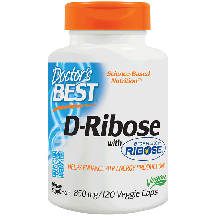 D-Ribose with BioEnergy Ribose, 850 mg, 120 Vegetarian Capsules, Doctors Best