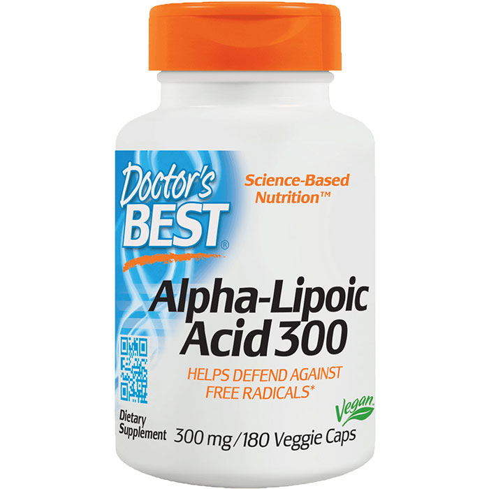 Doctor's Best Best Alpha-Lipoic Acid 300 mg, 180 Vegetarian Capsules, Doctor's Best