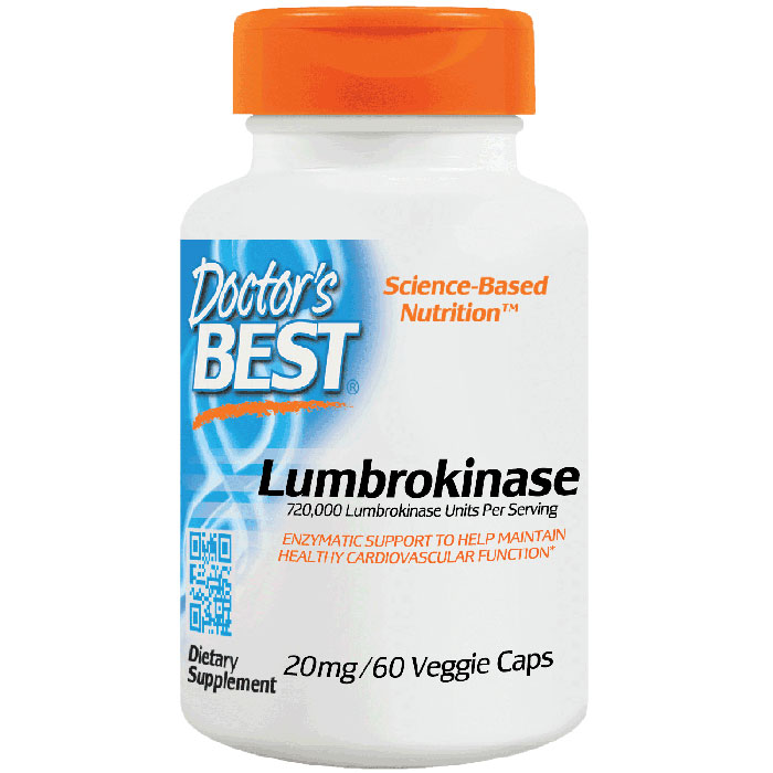 Lumbrokinase 20 mg, 60 Capsules, Doctors Best