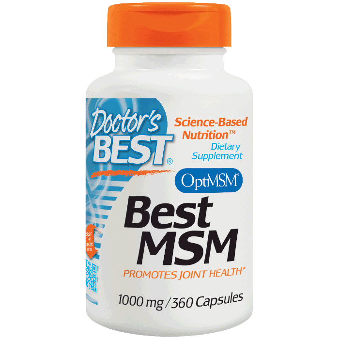MSM 1000 mg with OptiMSM, Value Size, 360 Capsules, Doctors Best