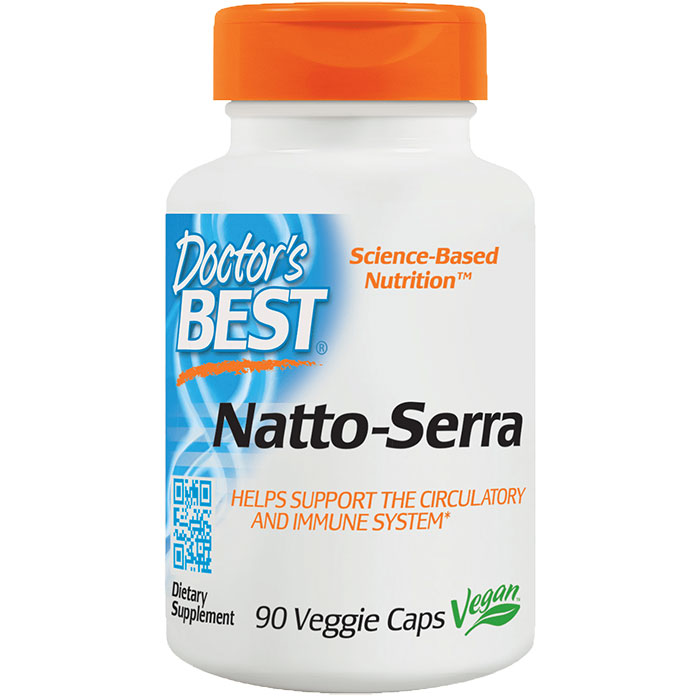 Natto-Serra, Nattokinase + Serrapeptase, 90 Vegetarian Capsules, Doctors Best