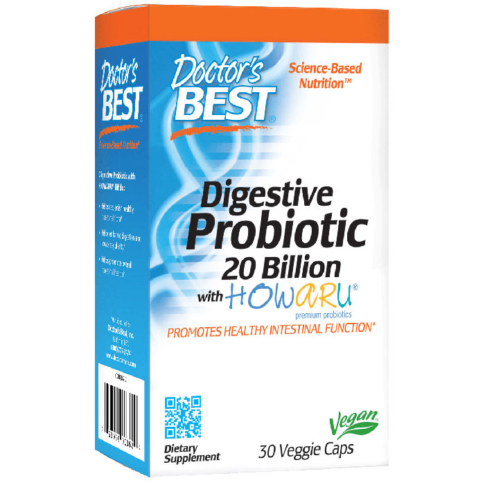 Digestive Probiotic 20 Billion CFU, 30 Vegetarian Capsules, Doctors Best