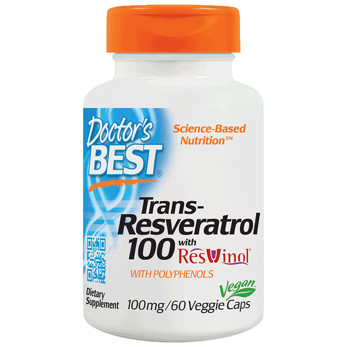Trans-Resveratrol 100 with ResVinol-25, 60 Veggie Capsules, Doctors Best