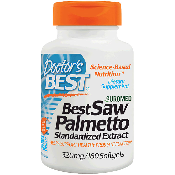 Doctor's Best Best Saw Palmetto 320 mg, Standardized Extract, 180 Softgels, Doctor's Best