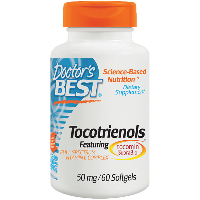 Doctor's Best Best Tocotrienols 50 mg, featuring Tocomin SupraBio, 60 Softgels, Doctor's Best