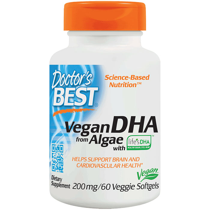 Vegan DHA 200 mg from Algae, 60 Vegetarian Softgels, Doctors Best