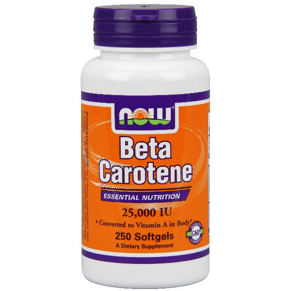 Beta Carotene 25,000 IU 250 Softgels, NOW Foods happyhealthyou6