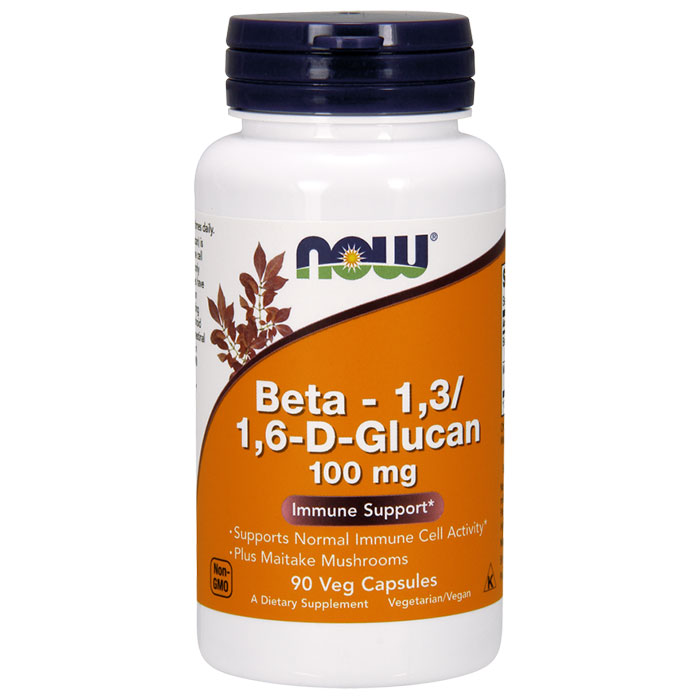 Beta 1,3/1,6- D -Glucan 100 mg, Beta-Glucan, 90 Vcaps, NOW Foods