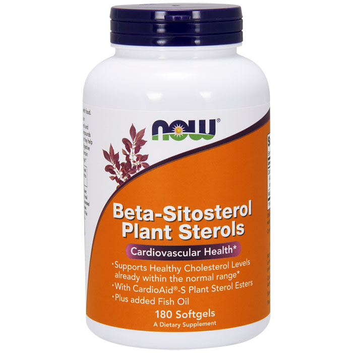 Beta-Sitosterol Plant Sterols, 180 Softgels, NOW Foods