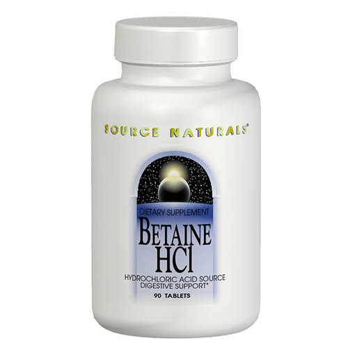 Betaine HCL 650mg ( Betaine Hydrochloride ) 90 tabs from Source Naturals