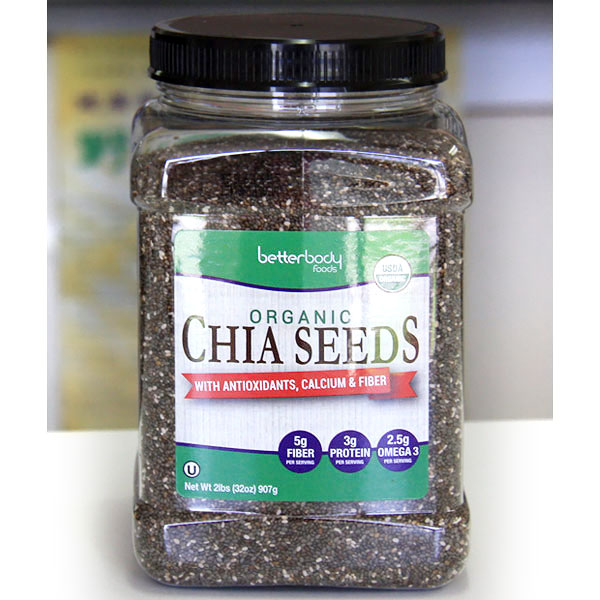 BetterBody Foods Organic Chia Seeds, 2 lb (32 oz)