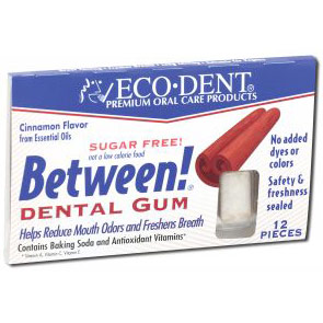Between! Dental Gum, Cinnamon, 12 Pieces x 12 Pack, Eco-Dent (Ecodent)