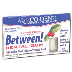 Between! Dental Gum, Wintergreen, 12 Pieces x 12 Pack, Eco-Dent (Ecodent)