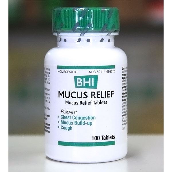 BHI Mucus Relief (Bronchitis Formula), 100 Tablets, MediNatura