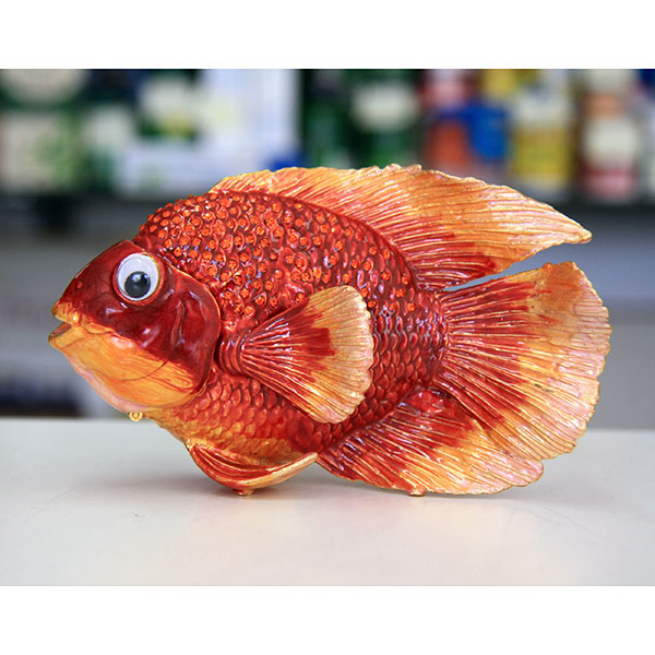 Big Red Fish Gilt Jewelry Gift Box with Fine Crystals