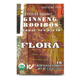 Organic Ginseng Rooibos Tea, 16 Tea Bags, Flora Health