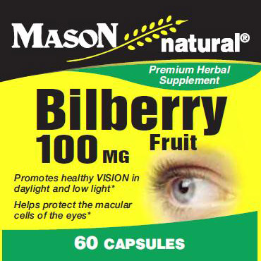 Mason Natural Bilberry 100 mg, 60 Capsules, Mason Natural