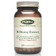 Flora Health Bilberry Extract, 30 Capsules, Flora Health