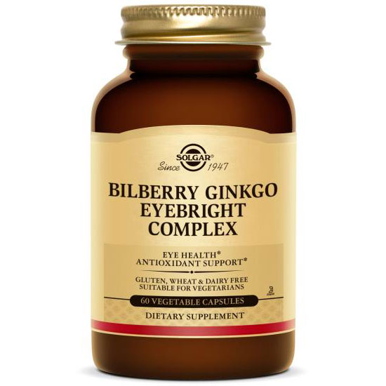 Bilberry Ginkgo Eyebright Complex, 60 Vegetable Capsules, Solgar