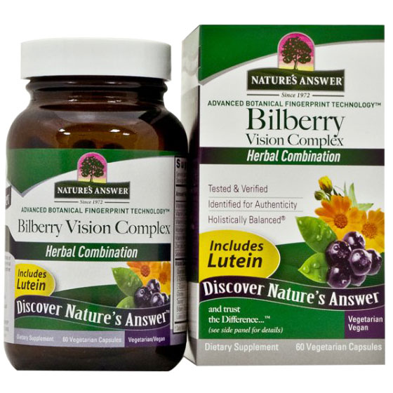 Bilberry Vision Complex, 60 Vegetarian Capsules, Natures Answer