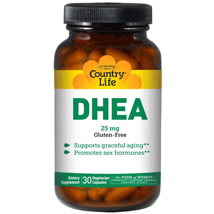 DHEA 25 mg, 30 Vegetarian Capsules, Country Life