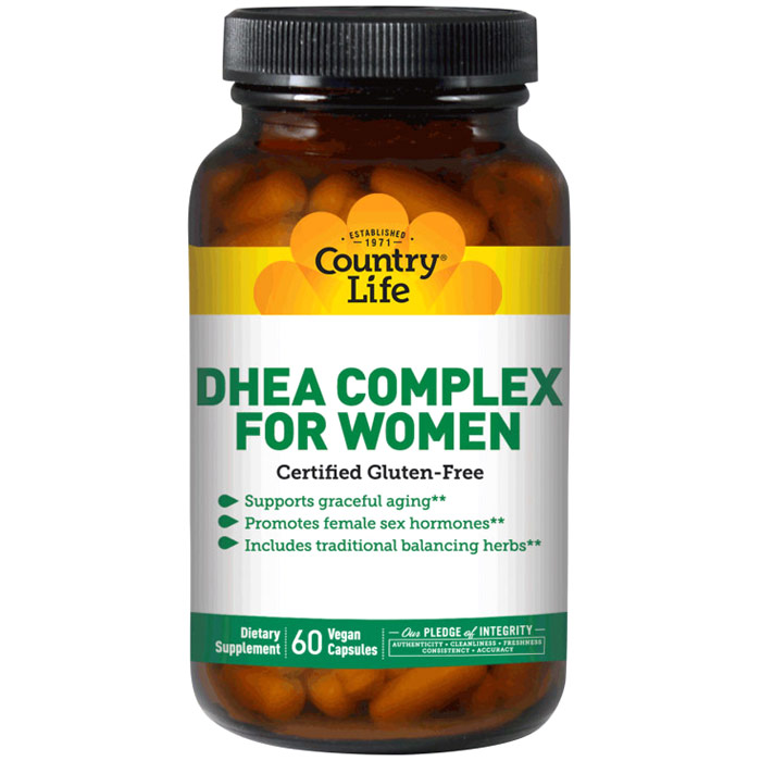 Country Life Biochem DHEA 25 mg Complex For Women 60 Vegicaps, Country Life