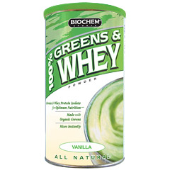 Biochem Sports Biochem Sports 100% Greens & Whey Powder - Vanilla 1.42 Lb