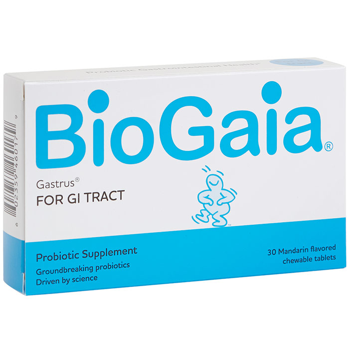 BioGaia Gastrus, for GI Tract, 30 Chewable Tablets, Everidis Health Sciences