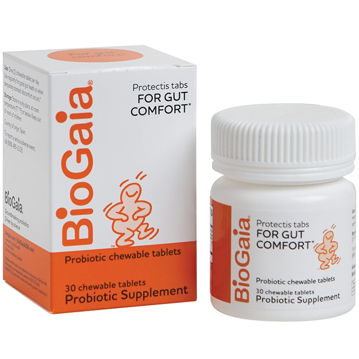 BioGaia Protectis Tabs, for Gut Comfort, 30 Chewable Tablets, Everidis Health Sciences