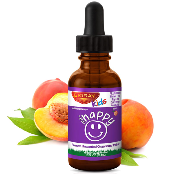 Bioray Kids NDF Happy Liquid Herbal Drops, Peach Flavor, 2 oz