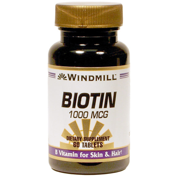Biotin 1000 mcg, 60 Tablets, Windmill Health Products