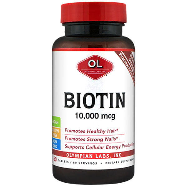 Biotin 10,000 mcg, 60 Tablets, Olympian Labs