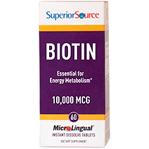 Superior Source Biotin 10,000 mcg, 60 Instant Dissolve Tablets, Superior Source