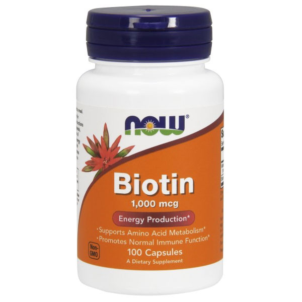 Biotin 1000mcg 100 Caps, NOW Foods