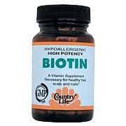 Biotin 5 mg Super Potency 120 Vegicaps, Country Life