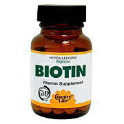 Country Life Biotin 500 mcg 100 Tablets, Country Life