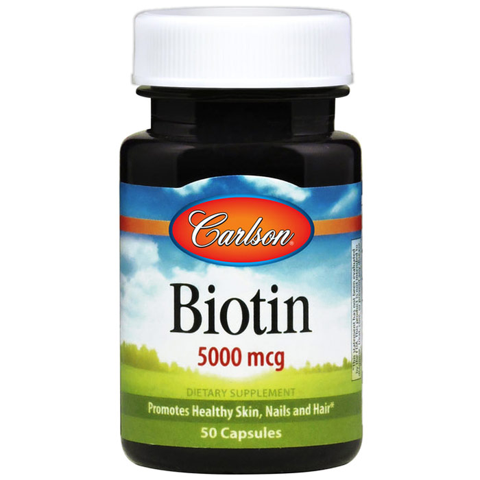 Biotin 5000 mcg, 100 Capsules, Carlson Labs