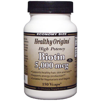 Biotin 5,000 mcg, High Potency, 150 Vcaps, Healthy Origins