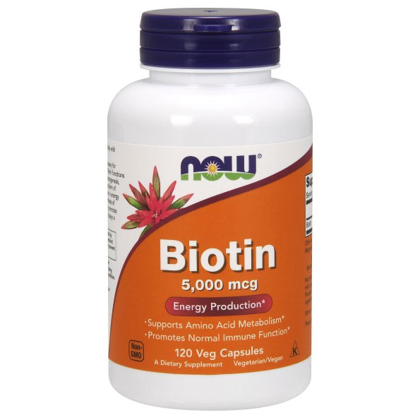 Biotin 5000mcg 120 Vcaps, NOW Foods
