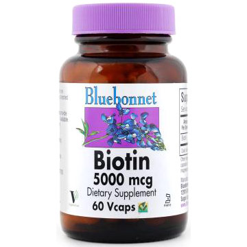 Biotin 5000 mcg, 120 Vcaps, Bluebonnet Nutrition