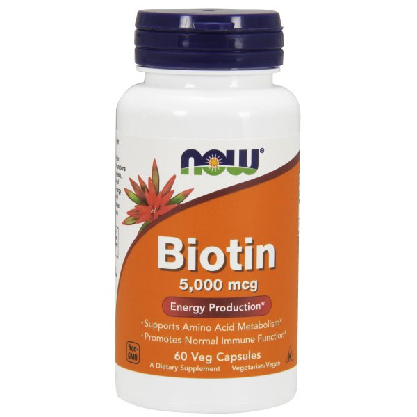 Biotin 5000mcg 60 Vcaps, NOW Foods