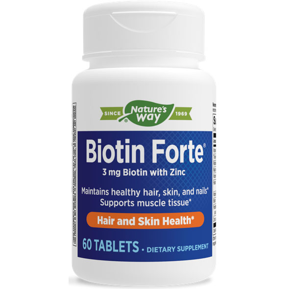 Enzymatic Therapy Biotin Forte with Zinc, 60 Tablets, Enzymatic Therapy